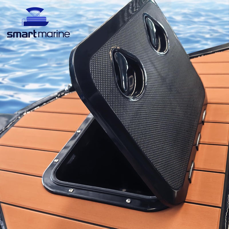 Smart Marine smartmarine Marine Deck Access Hatch 17.3â€œÃ—12.4 Black Rectangle Boat Hatch & Lid,Boat Deck Hatch Lids - Image 4