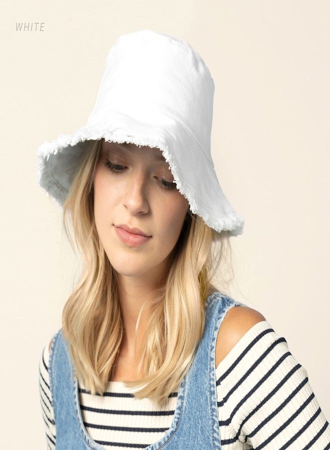 CHOK.LIDS Frayed Bucket Hats for Women Men Unisex Trendy Washed Cotton Floppy Wide Brim Boonie Outdoor Summer Beach Headwear (Scarlet), Scarlet, One size - Image 5