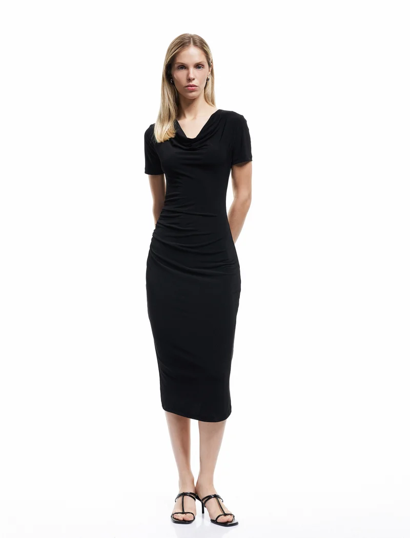 KOTON Short Sleeve Midi Dress