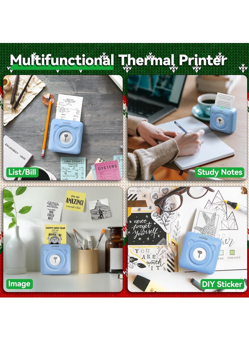 PeriPage Bisofice PeriPage Mini Printer, PeriPage A6 Pro 304DPI, Pocket HD Wireless BT Thermal Printer Picture Photo Label Memo Notes Journal Receipt Paper Instant Printer Sticker AR Photo Inkless Printing  - Image 3