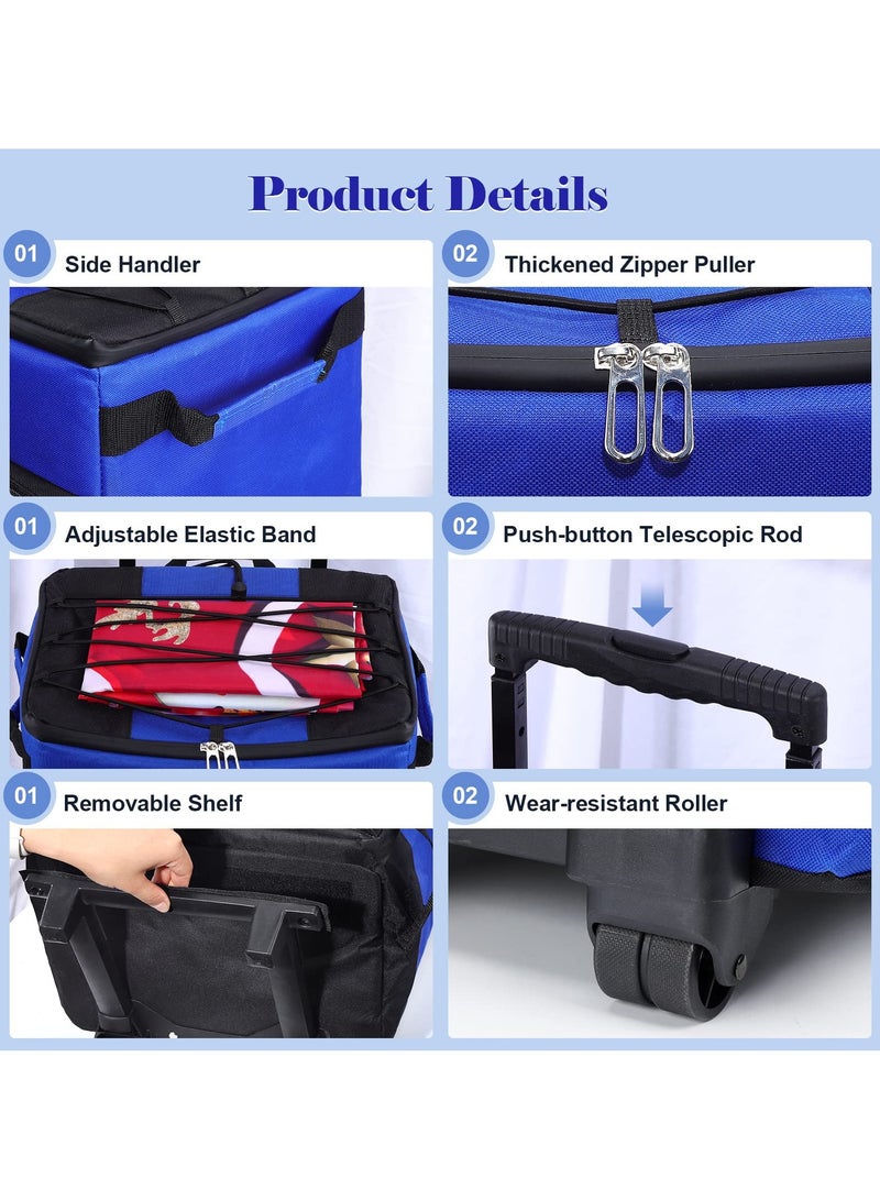 شابية مبرد متحرك قابل للطي – سعة 48 علبة، عازل للماء مع عجلات ومقبض، غطاء قابل للإزالة للتخييم والشاطئ والأنشطة الخارجية (أزرق) - Image 4