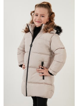 Lela Plush Lined Faux Fur Collar Removable Hooded Winter Coat Girls' Coat 5760072  - Image 2