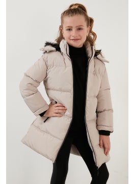 Lela Plush Lined Faux Fur Collar Removable Hooded Winter Coat Girls' Coat 5760072  - Image 3