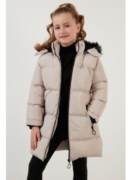 Lela Plush Lined Faux Fur Collar Removable Hooded Winter Coat Girls' Coat 5760072  - Image 4