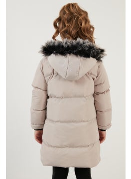 Lela Plush Lined Faux Fur Collar Removable Hooded Winter Coat Girls' Coat 5760072  - Image 5
