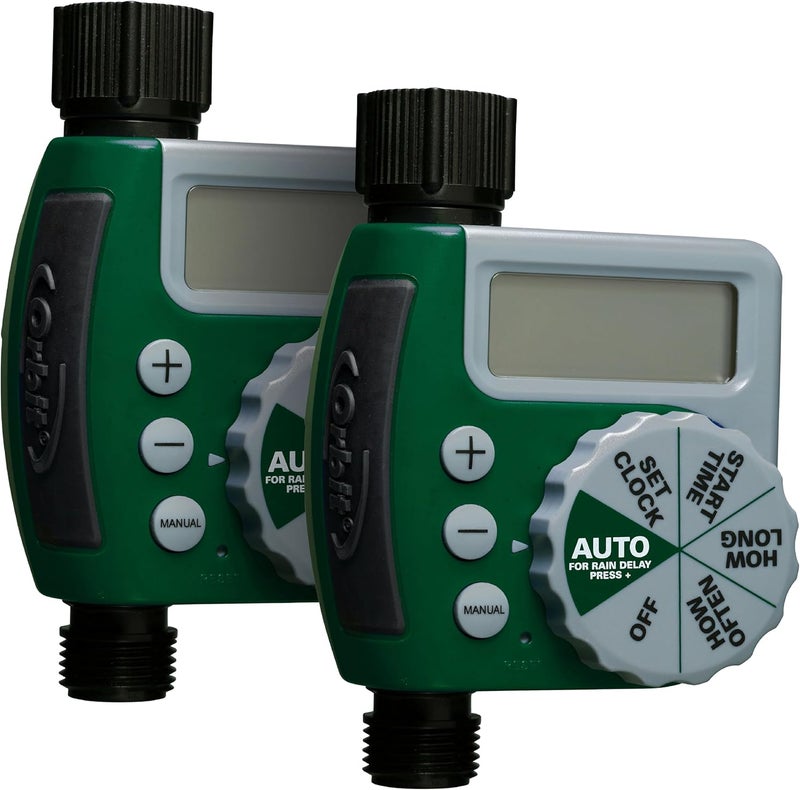 ORBIT 62067 1-Outlet Programmable Digital Hose Watering Timer, 2-Pack - Image 1