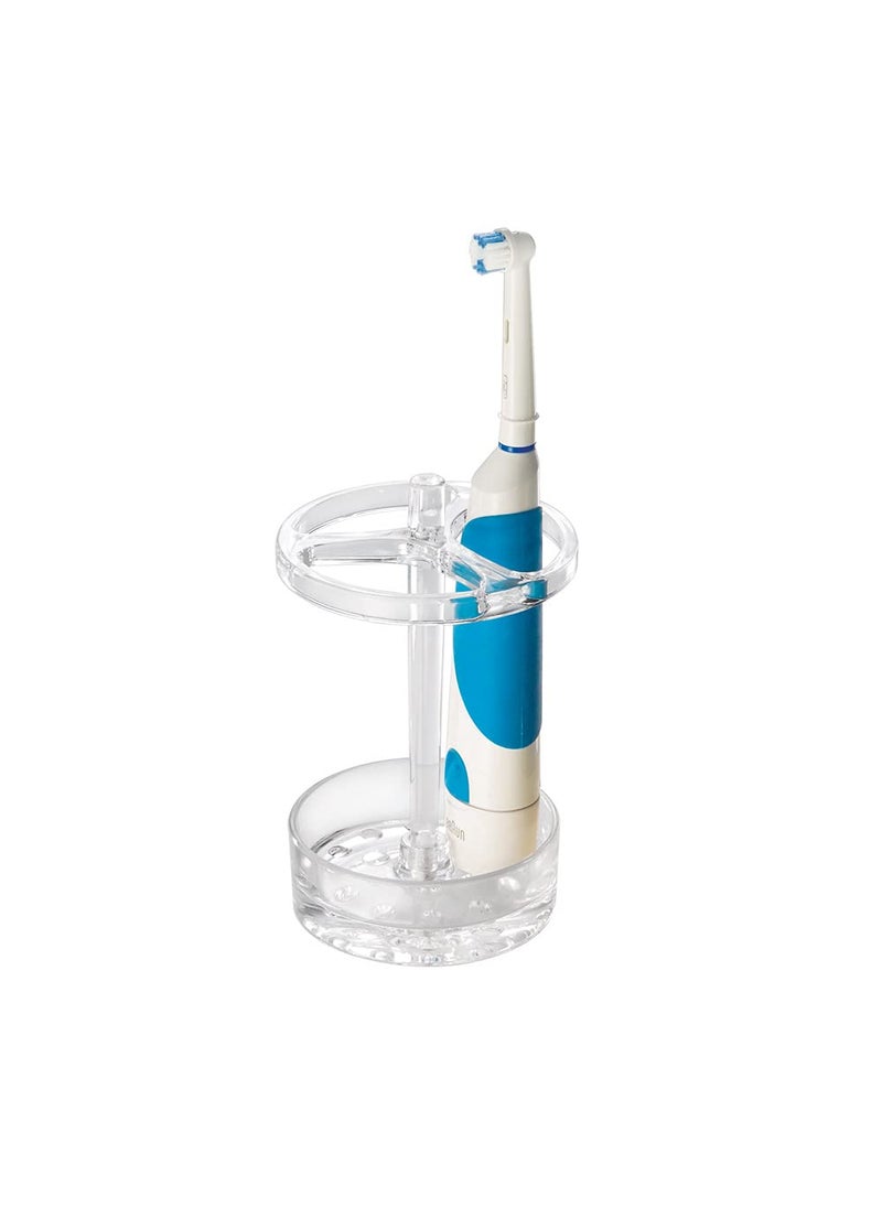 InterDesign iDesign Holder for Normal to Large Toothbrushes, Spin Brushes, and Toothpaste The Eva Collection, 3.75" x 3.75" x 5.75", Clear  - Image 4