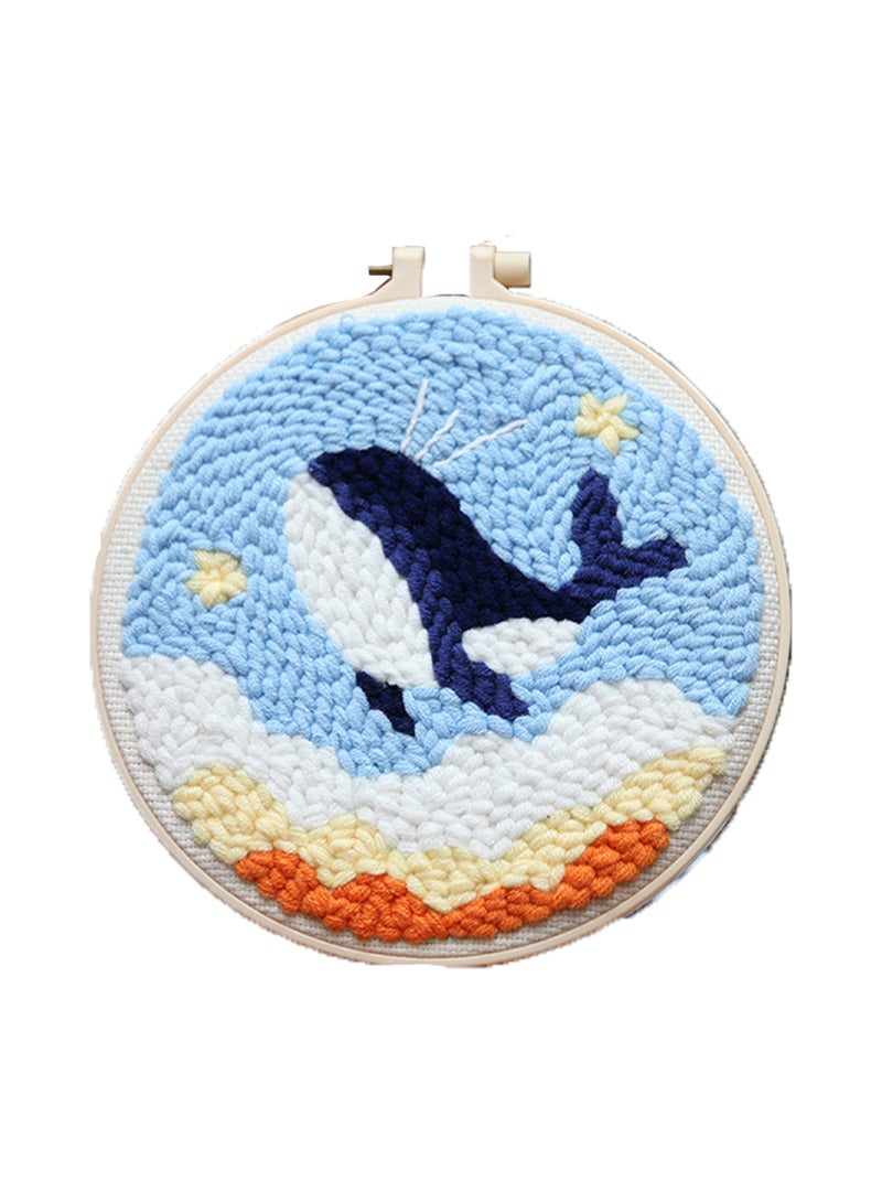 MaBaby Handmade Embroidery DIY Material Bag Embroidery Tool Set Wool Drawing  Kits Fabric Embroidery Needles Stitching Punch Pen Set Craft Tool for Beginner - Image 1