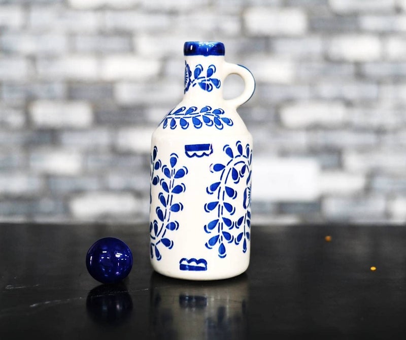 SHRIYAM CRAFT Ceramic Oil Dispenser 1 Litres Ink Blue and White oil dispenser blue oil dispenser - Image 3