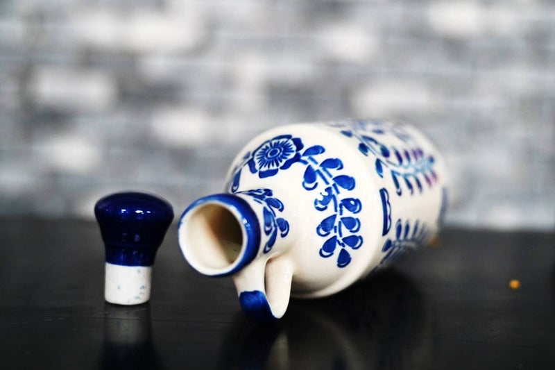 SHRIYAM CRAFT Ceramic Oil Dispenser 1 Litres Ink Blue and White oil dispenser blue oil dispenser - Image 2