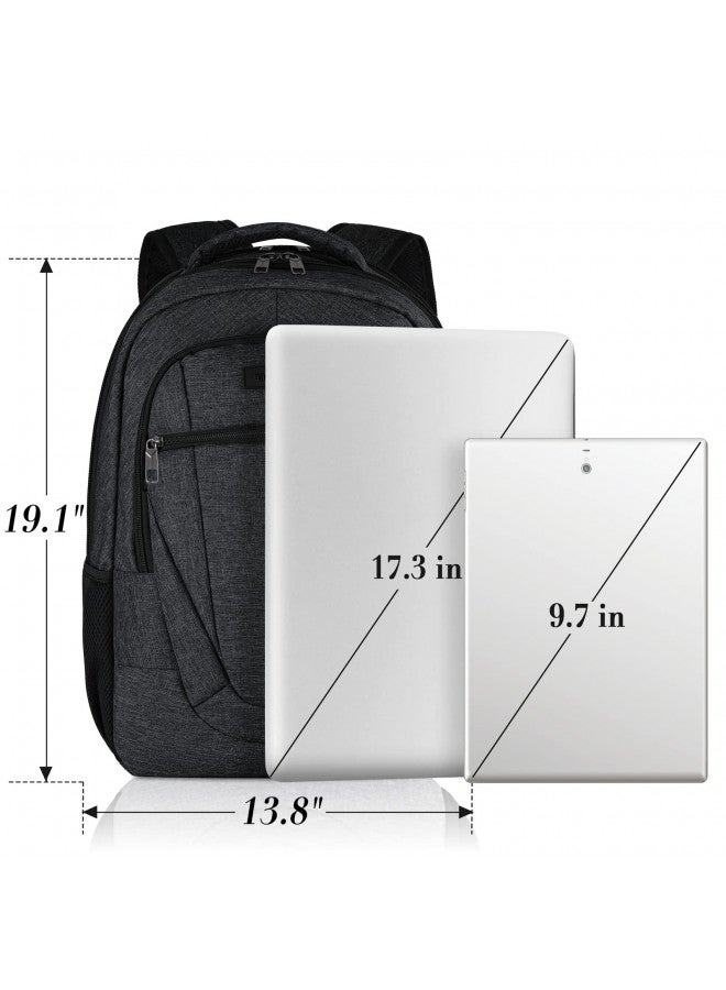 BIKROD Travel Laptop Backpack, 17 Inch Extra Large School Backpacks for Teen Boys and Girls, Black Water Resistant Women Back Pack, Business Men Sturdy Computer Bag with USB Charging Port, Gifts - Image 4
