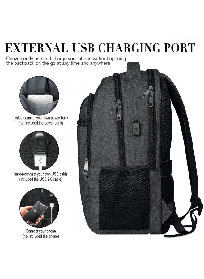 BIKROD Travel Laptop Backpack, 17 Inch Extra Large School Backpacks for Teen Boys and Girls, Black Water Resistant Women Back Pack, Business Men Sturdy Computer Bag with USB Charging Port, Gifts - Image 3