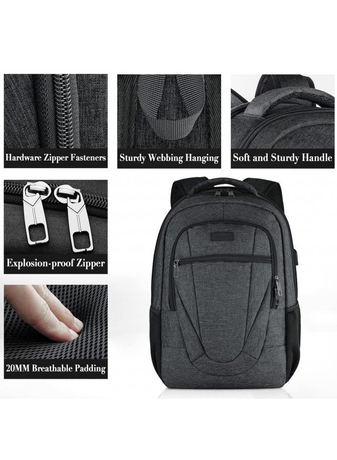 BIKROD Travel Laptop Backpack, 17 Inch Extra Large School Backpacks for Teen Boys and Girls, Black Water Resistant Women Back Pack, Business Men Sturdy Computer Bag with USB Charging Port, Gifts - Image 2