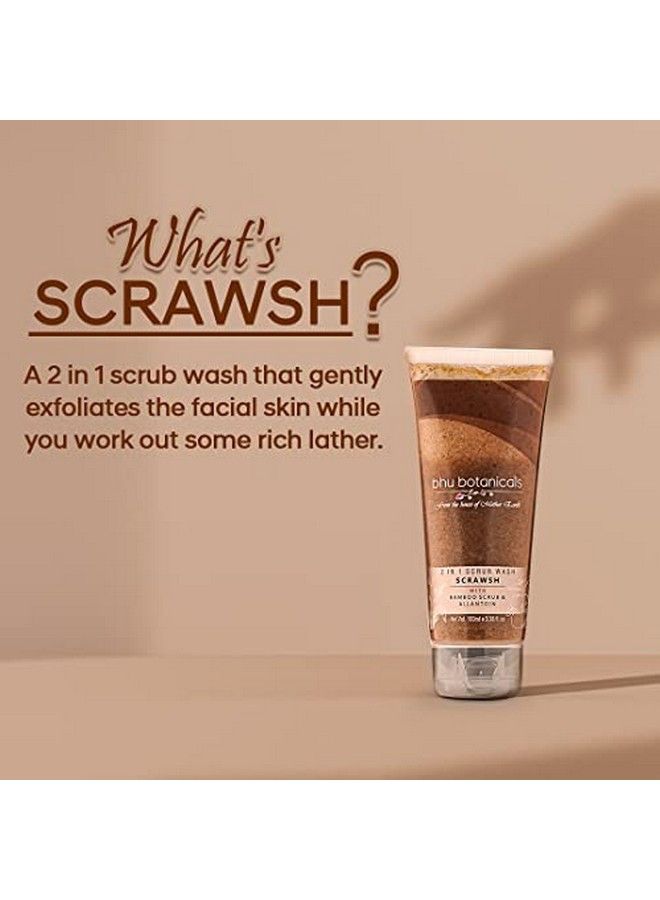 bhu botanicals Scrawsh 2 In 1 Scrub Face Wash ; Exfoliating Face Wash For Men/Women; Suitable For Oily Normal And Dry Skin - Image 3