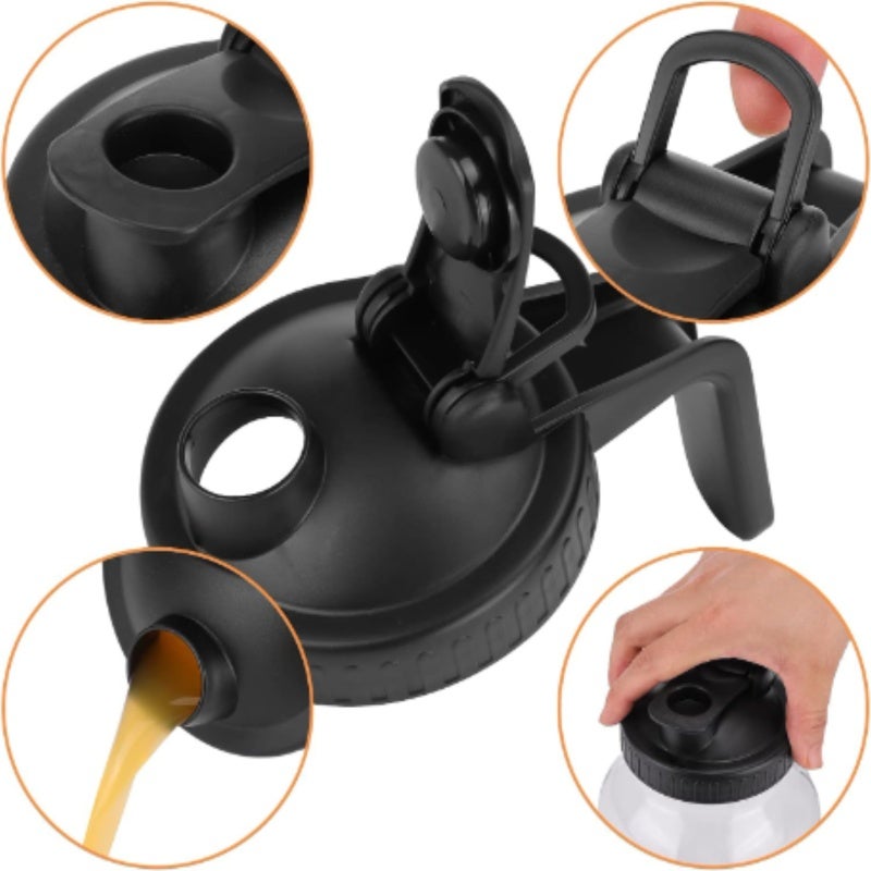 32 oz glass kettle with lid, with flip and pour, for tea juice cold brew coffee - Image 2