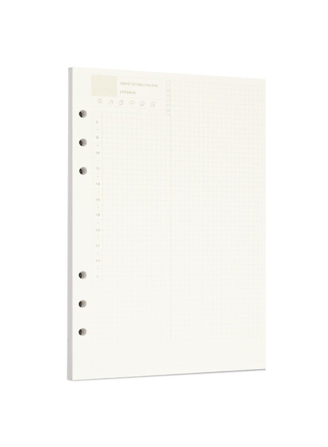 Zelten 1 Pack A5 45 Sheets/90 Pages Daily PlannerLoose Leaf Punched Paper Refills Paper for 6 Hole Binder Personal Organizer Diary Notebook Refillable Planner - Image 1