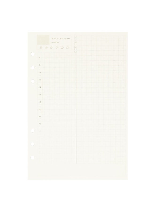 Zelten 1 Pack A5 45 Sheets/90 Pages Daily PlannerLoose Leaf Punched Paper Refills Paper for 6 Hole Binder Personal Organizer Diary Notebook Refillable Planner - Image 2