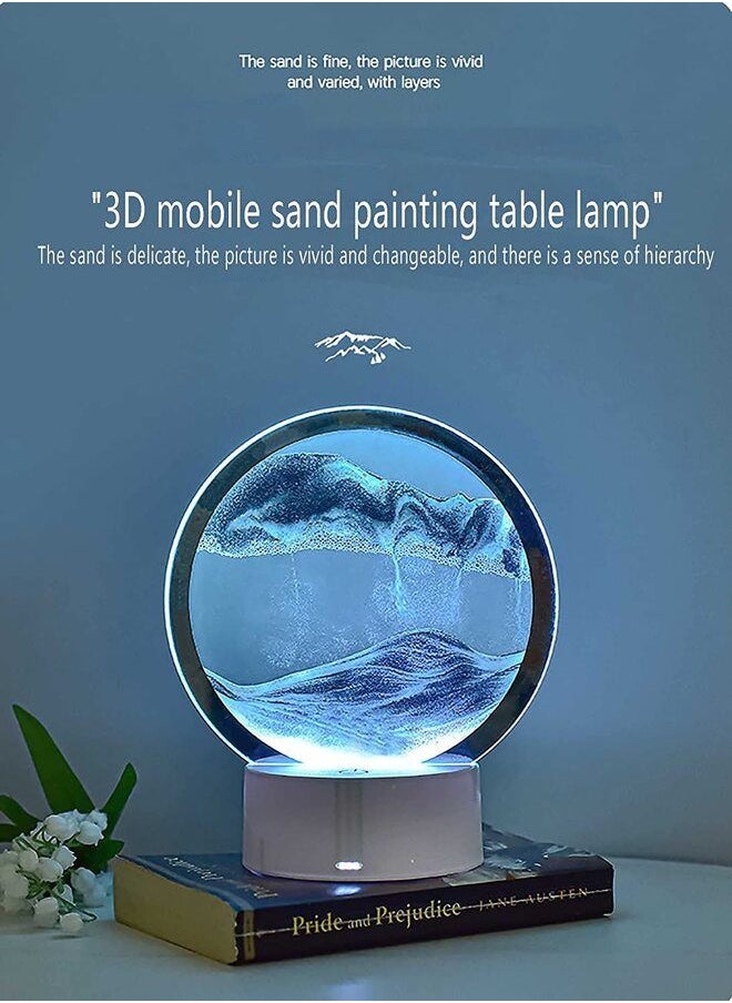 DETREND - Moving Sand Art Picture Glass Liquid Painting 3D Natural Landscape showpieces for Home Decor Antique Gifts for Office - Image 1