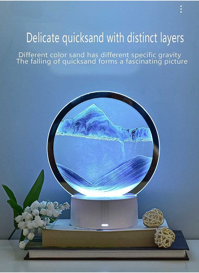 DETREND - Moving Sand Art Picture Glass Liquid Painting 3D Natural Landscape showpieces for Home Decor Antique Gifts for Office - Image 1