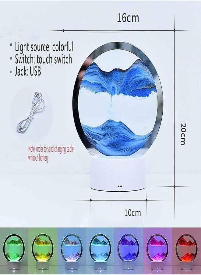 DETREND - Moving Sand Art Picture Glass Liquid Painting 3D Natural Landscape showpieces for Home Decor Antique Gifts for Office - Image 1