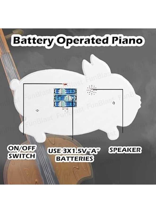 FunBlast Kids Musical Rabbit Piano with Flashing Lights, 15 Keys, 3 Play Modes (Piano, Animal Sounds, Music Songs), 6 Animal Sounds, Educational Toy for Sensory & Musical Development, Multicolor – - Image 2