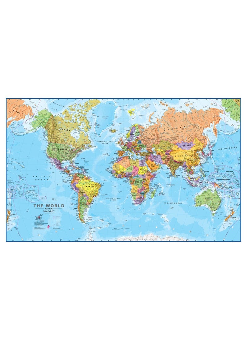 Maps International Maps International Giant World Map  MegaMap Of The World  46 x 80  Fully Laminated  2024 Updated 