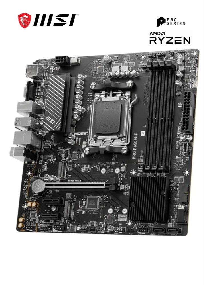 MSI PRO B650M-P | ProSeries Motherboard | AMD AM5, mATX, DDR5, PCIe 4.0, M.2, SATA 6Gb/s | USB 3.2 Gen 2, HDMI, DisplayPort | AMD Ryzen 9000 / 8000 / 7000 Series Desktop Processors | 911-7E27-007 - Image 3