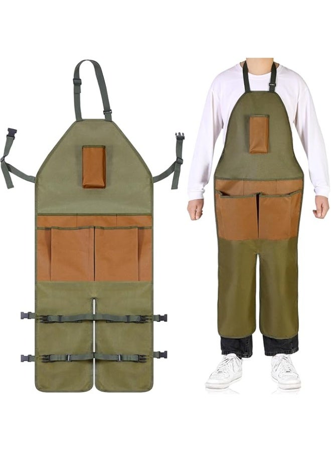 Gardening Apron with Adjustable Legs, Waterproof, 6 Release Pockets, Army Green – Adjustable Buckle for Gardening, Woodworking, Pottery, BBQ, Cafe, Kitchen, Painting, Carpenter Work - Image 5