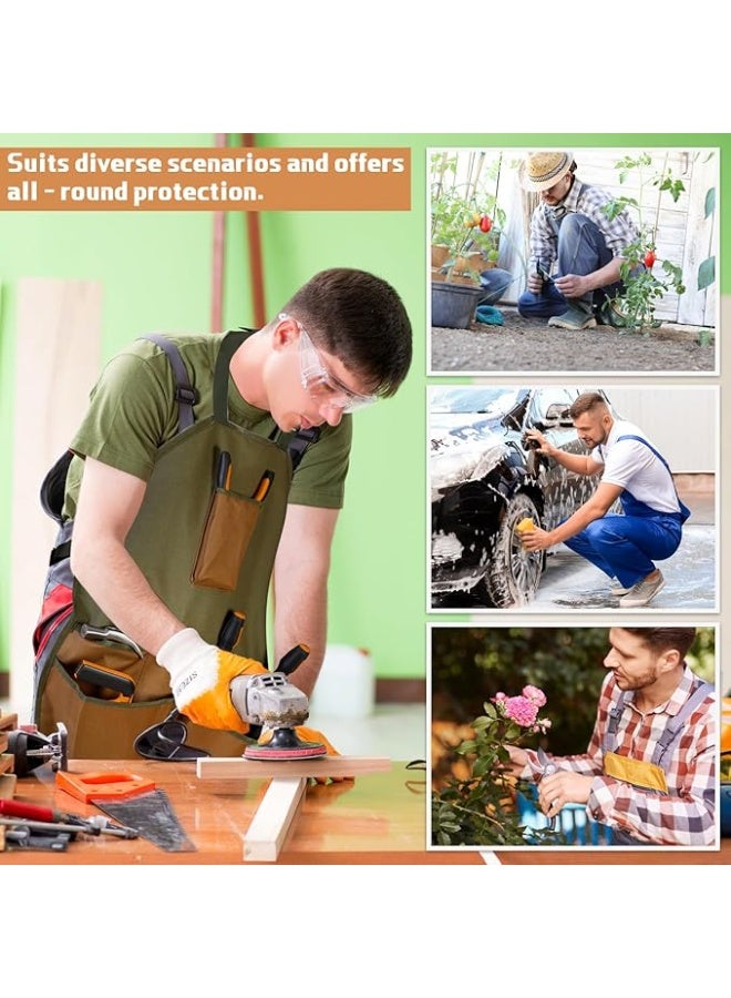 Gardening Apron with Adjustable Legs, Waterproof, 6 Release Pockets, Army Green – Adjustable Buckle for Gardening, Woodworking, Pottery, BBQ, Cafe, Kitchen, Painting, Carpenter Work - Image 4