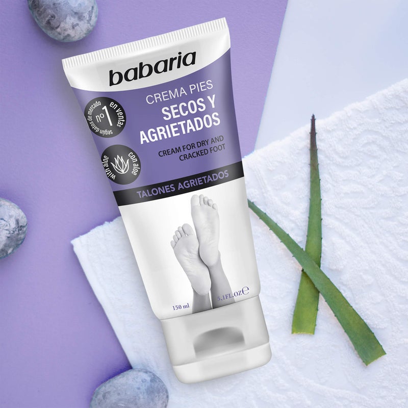 Babaria Dry Feet Cream - Absorbs Quickly to Instantly Soothe and Smooth - Deepest Hydrating Effect - Infused with Aloe Vera, Sweet Almond, and Shea Butter - Suitable for All Skin Types - 5.1 oz - Image 2