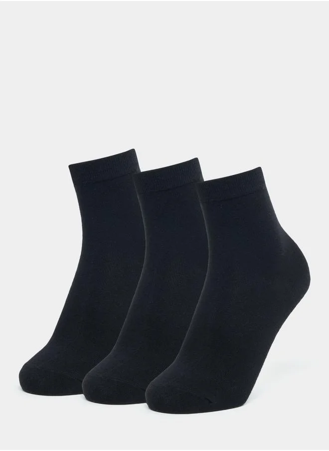 ستايلي Styli Pack of 3 - Ribbed Crew Socks