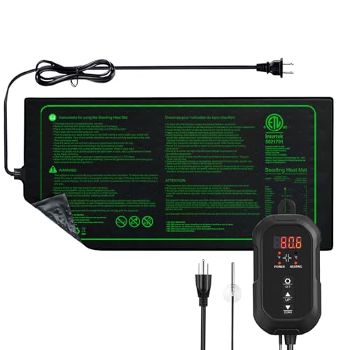 Ruyyi 20x 10 Seedling Heat Mat with Digital Thermostat Combo SetETL Certified and Durable Waterproof Warm Hydroponic Heat Mat for GerminationIndoor GardeningBrewing and Greenhouses - Image 1