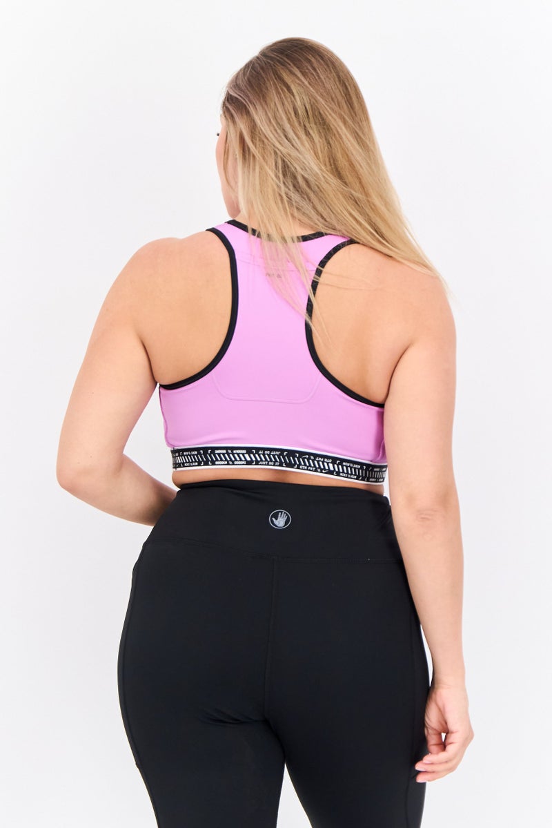 Nike Women Non Padded Brand Logo Training Sports Bra, Purple - Image 3