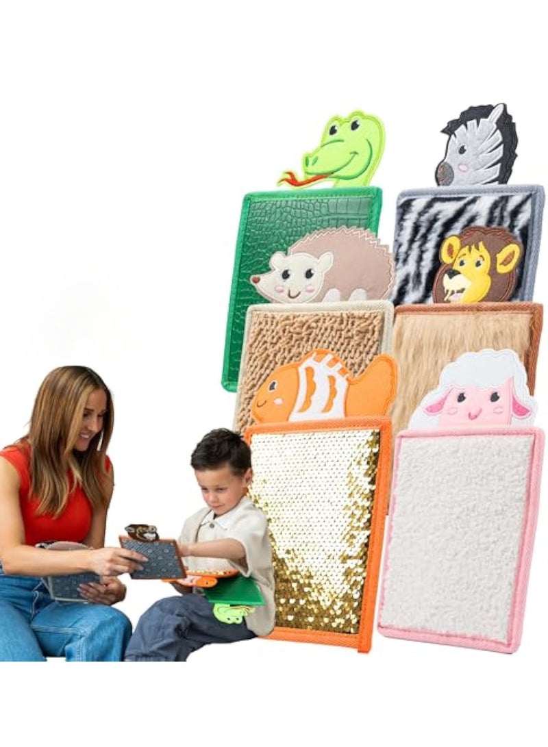 KASTWAVE 6Pcs Animal Sensory Mats, ADHD Stress Anxiety Relieve, Kids Sensory Toys with a Variety of Unique Textures, Sensory Tiles for Table & Floor, Special Needs Development Toys for Special Needs Children - Image 1
