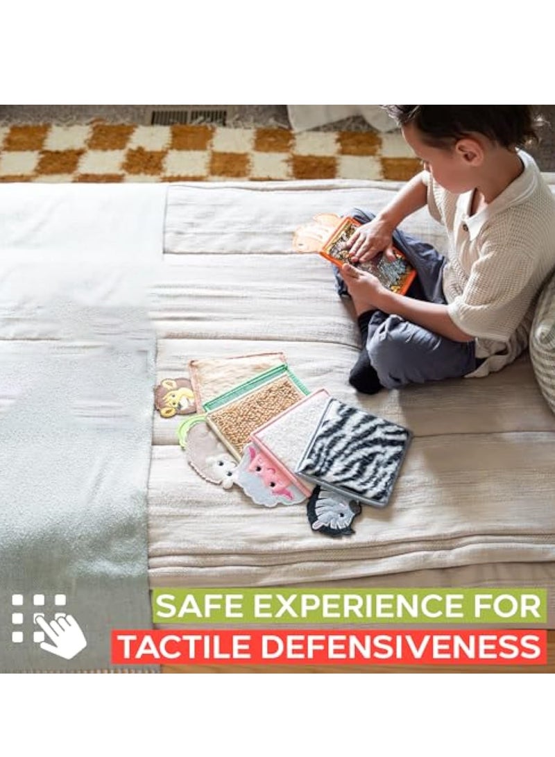 KASTWAVE 6Pcs Animal Sensory Mats, ADHD Stress Anxiety Relieve, Kids Sensory Toys with a Variety of Unique Textures, Sensory Tiles for Table & Floor, Special Needs Development Toys for Special Needs Children - Image 2