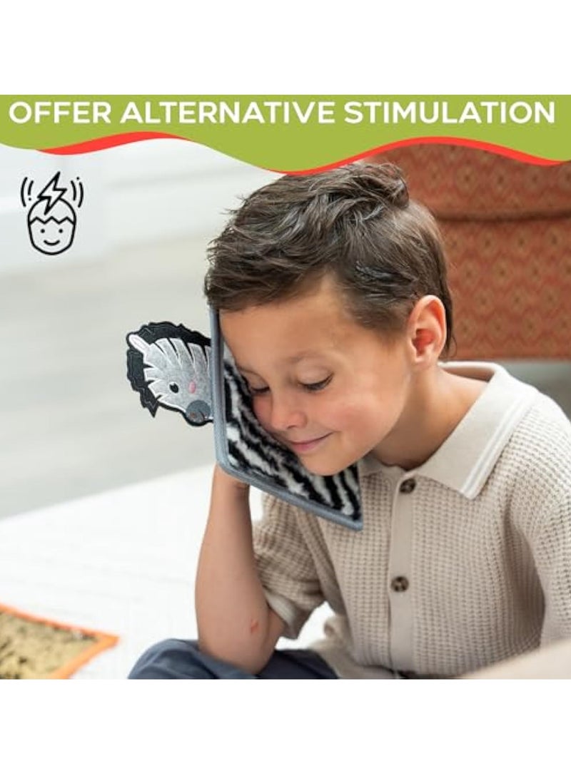 KASTWAVE 6Pcs Animal Sensory Mats, ADHD Stress Anxiety Relieve, Kids Sensory Toys with a Variety of Unique Textures, Sensory Tiles for Table & Floor, Special Needs Development Toys for Special Needs Children - Image 3