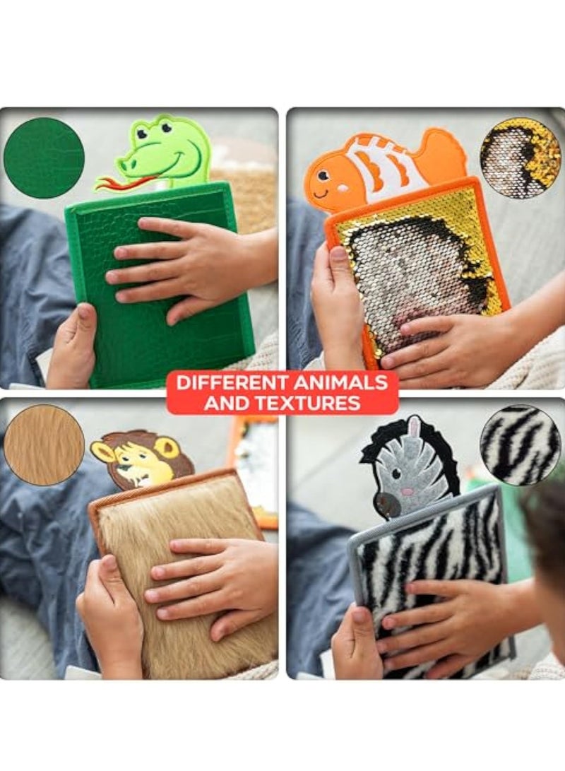 KASTWAVE 6Pcs Animal Sensory Mats, ADHD Stress Anxiety Relieve, Kids Sensory Toys with a Variety of Unique Textures, Sensory Tiles for Table & Floor, Special Needs Development Toys for Special Needs Children - Image 5