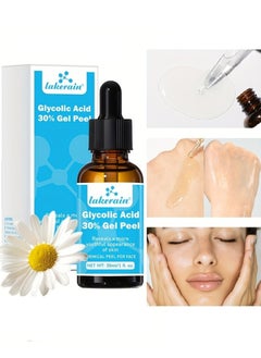 lakerain Glycolic Acid 30% Gel Peel Lactic Acid Aloe Vera Facial Serum Face Peel for Acne Scars Collagen Boost Wrinkles Fine Lines Glycolic Acid Toner Skin Moisturizing Oil 30ml  - Image 1