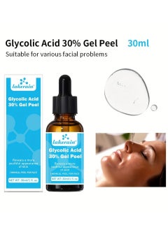 lakerain Glycolic Acid 30% Gel Peel Lactic Acid Aloe Vera Facial Serum Face Peel for Acne Scars Collagen Boost Wrinkles Fine Lines Glycolic Acid Toner Skin Moisturizing Oil 30ml  - Image 4