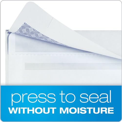 Quality Park #8 5/8 Double-Window Security Envelopes, Self-Sealing, Tamper Evident, For Checks, Payroll, 24 lb White Wove, 3-5/8 x 8-5/8 Inches, 500/Box (QUA67539) - Image 5