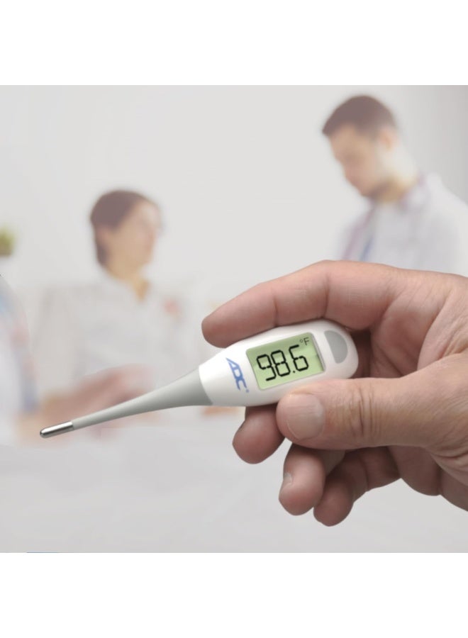 ADC ترمومتر رقمي سريع القراءة، طرف مرن وشاشة LCD كبيرة سريعة القراءة مع إضاءة خلفية ملونة - Image 3