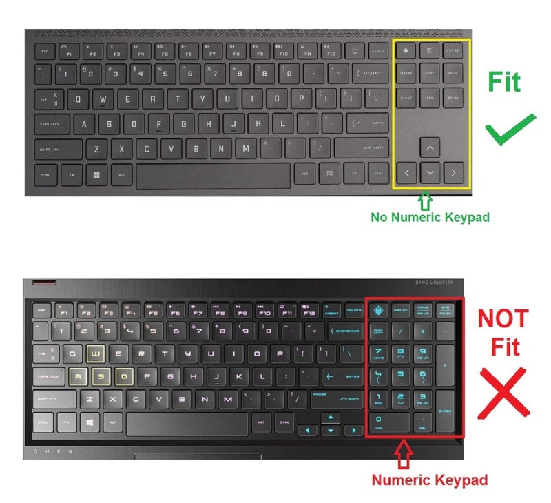 RAYA Keyboard Cover for HP OMEN 15 HP OMEN 16 & HP OMEN 17 Gaming Laptops (Silicone Clear) - Image 2