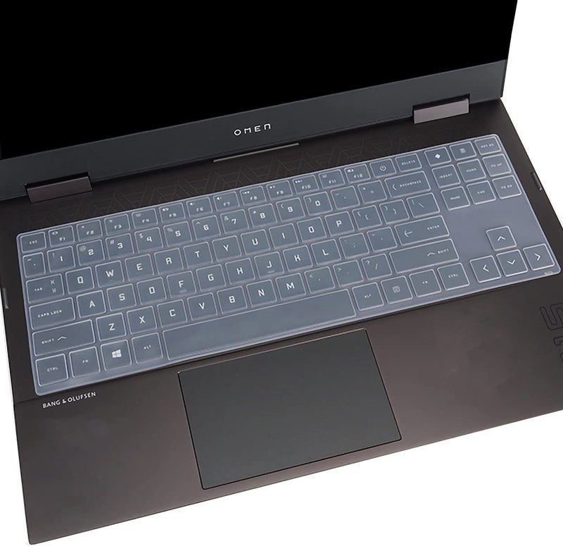 RAYA Keyboard Cover for HP OMEN 15 HP OMEN 16 & HP OMEN 17 Gaming Laptops (Silicone Clear) - Image 1