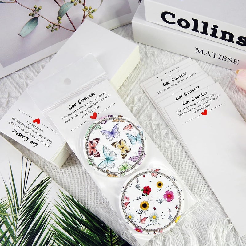 Potanro Car Coaster Packaging for Selling 100 PCS Sublimation Car Coasters Car Coaster Display Cards and Bag White Cards 6.8 x 2.9 Inch Self-Seal Bags Blanks Sublimation Blanks Bulk (White) | Sublimation Display Card Set with Bags and Cards 6.8 x 2.9 Inch,Heat Press Machines Accessories(White) - Image 2
