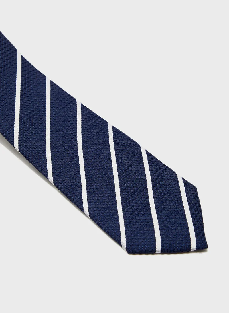 T.M.Lewin Textured Overstripe Tie