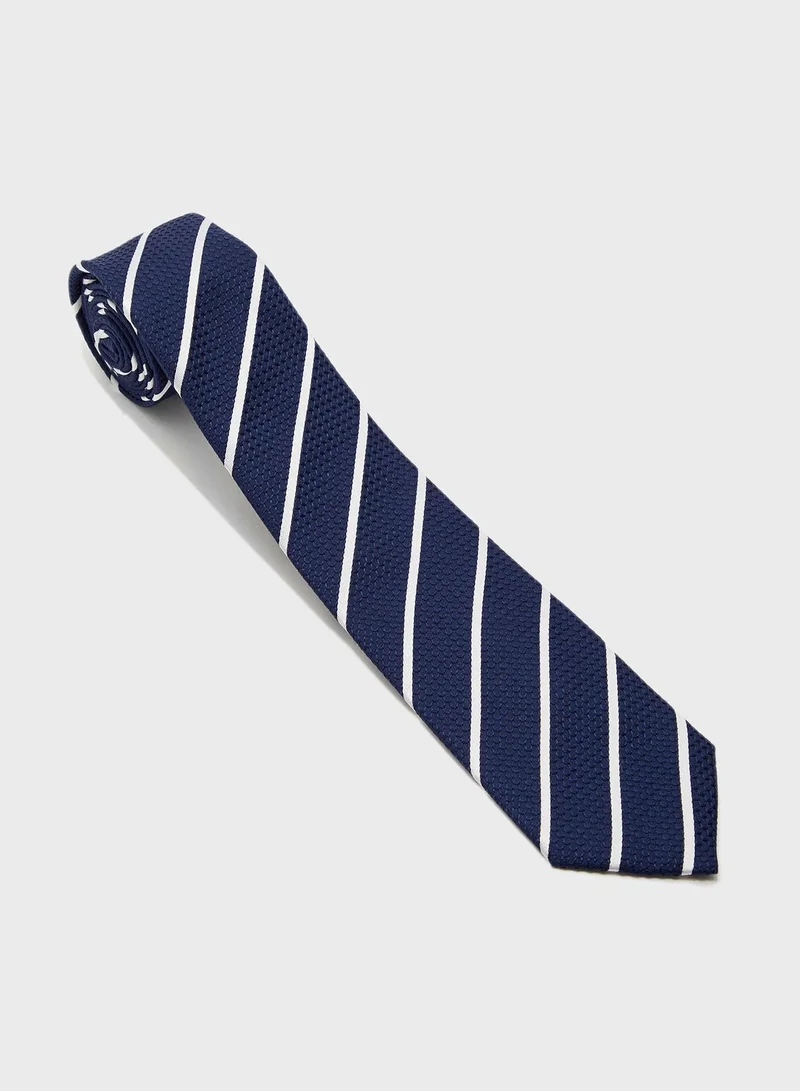 T.M.Lewin Textured Overstripe Tie