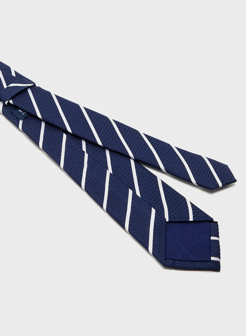 T.M.Lewin Textured Overstripe Tie