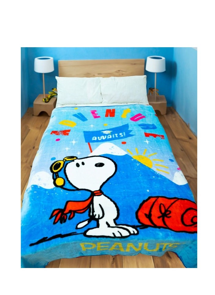 Peanuts Peanut Raschel Blanket - 160 x 220 cm, 100% Polyester, 2200 grams  - Image 1