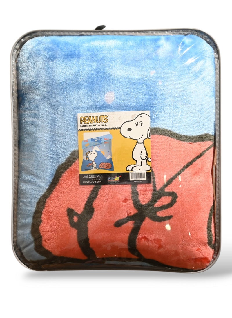 Peanuts Peanut Raschel Blanket - 160 x 220 cm, 100% Polyester, 2200 grams  - Image 2