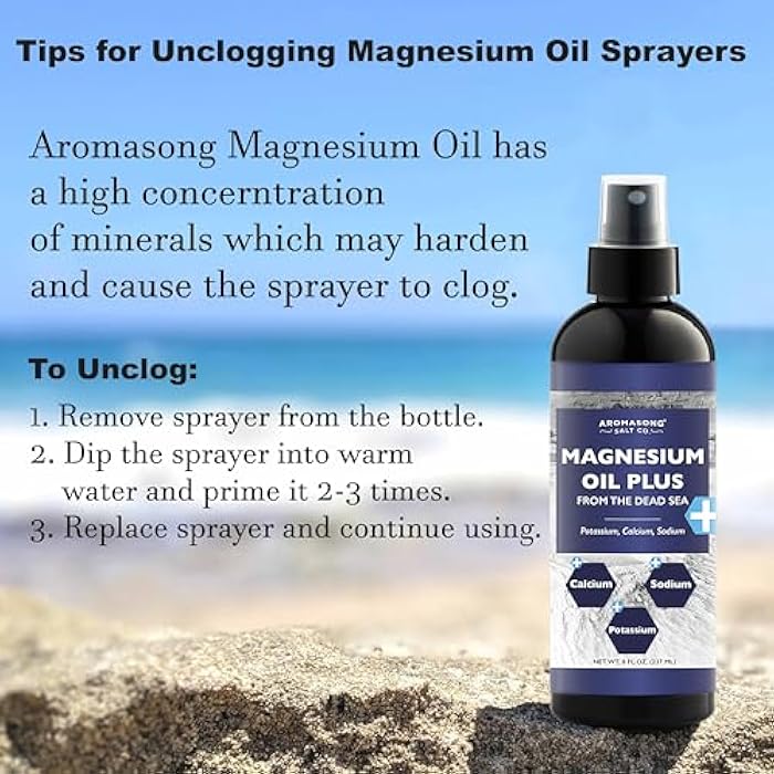 Aromasong Extra Strength Ultra-Pure Magnesium Spray (23mg Magnesium in Each Spray) 8 Oz, Known to be Used for Soothing Headaches, and Leg Discomfort - Image 5